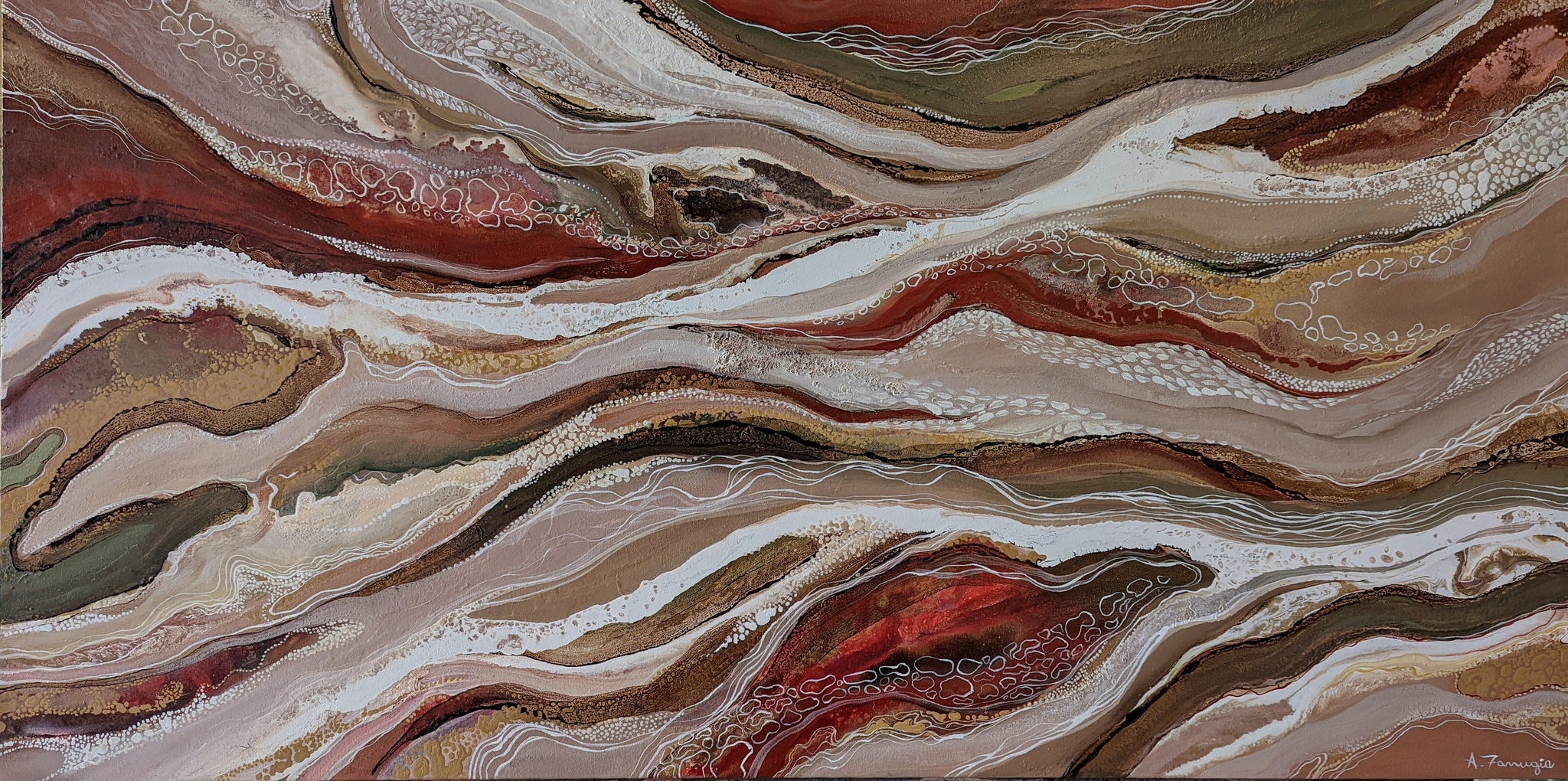 SOLD - Onyx Entwined 150 x 75 cm