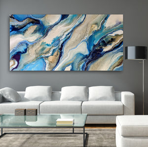 SOLD When Oceans meet Rivers - 180 x 90cm