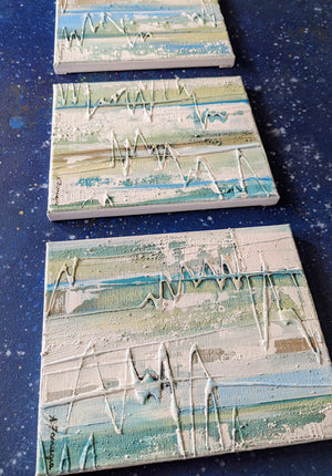 Squiggly Gum Mini Panels in Earth Greens x3